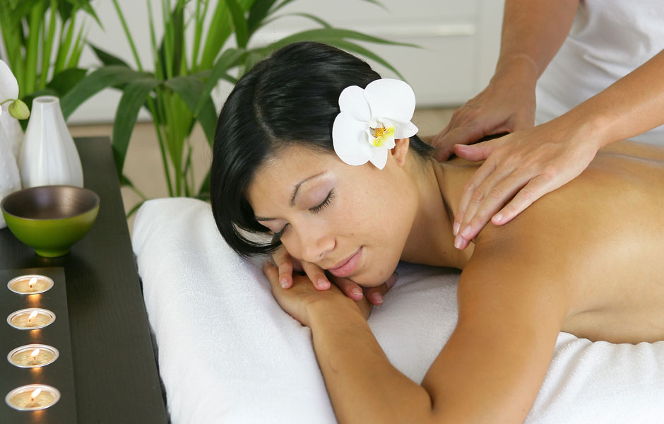 Woman relaxing during massage